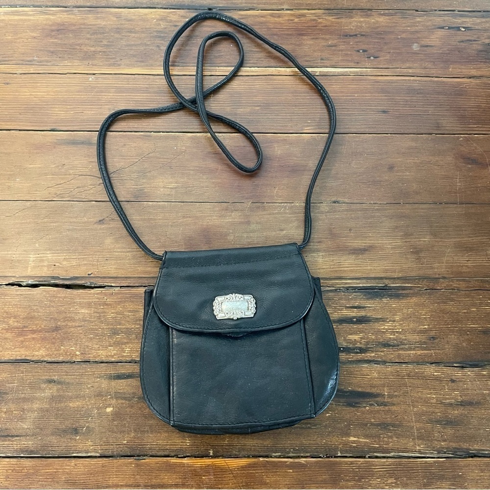 Fossil Black Leather vintage Crossbody Bag